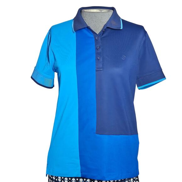 G/Fore Blue Color Block Polo Size Small - Picture 1 of 4